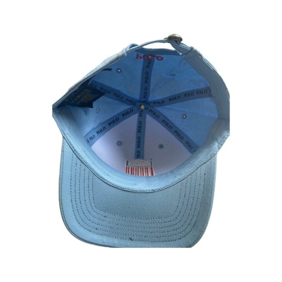 NWT Polo Ralph Lauren Light Blue Classic Cotton Baseball Cap Logo Embroidered - Picture 3 of 5